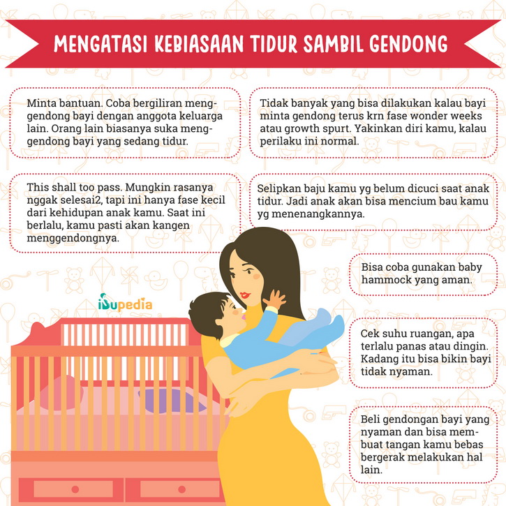 mengatasi kebiasaan tidur sambil gendong