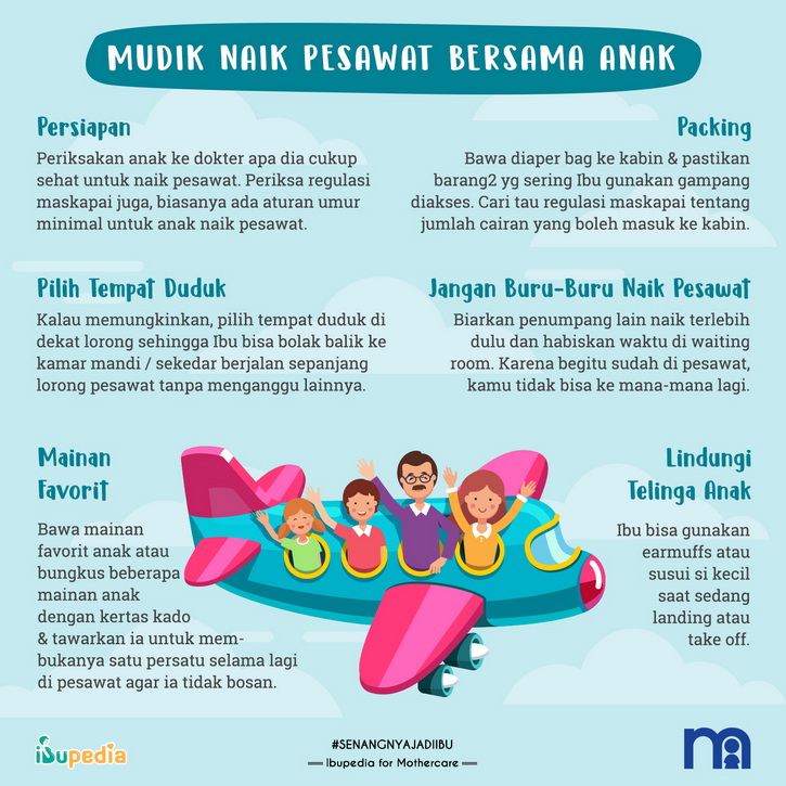 tips mudik naik pesawat bersama anak