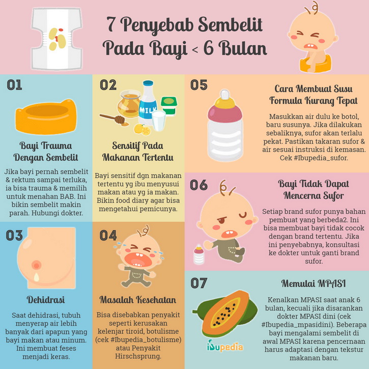 7 Penyebab Sembelit Pada Bayi 6 Bulan Infografis Ibupedia
