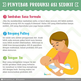 Infografis: Penyebab Produksi ASI Sedikit