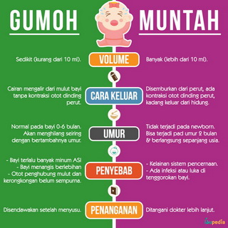 Infografis: Perbedaan Gumoh dan Muntah